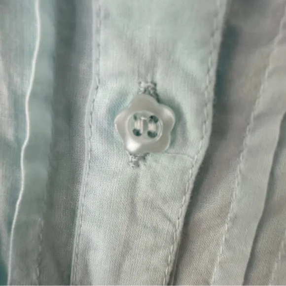 Ella Simone Cotton Pajama Set Sz XL Sky Blue NWOT Embroidered Pintuck Ribbon - Picture 9 of 16